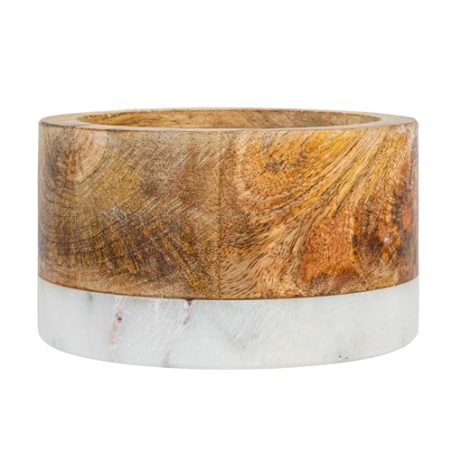 Mango Wood and Marble Bottle Holder