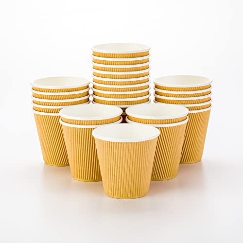 Ripple Wall Coffee Cups 25 Count 8 Ounce Insulated Kraft Paper Cups