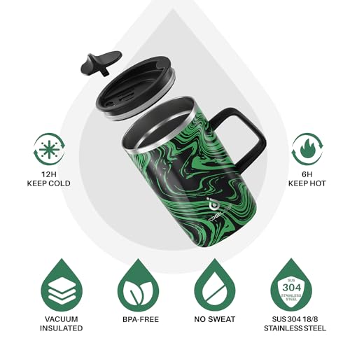 16 oz Insulated Coffee Mug with Lid and Handle