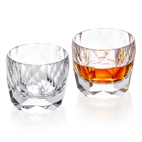 Crystal Whiskey Glasses Set of 2 Old Fashioned Glasses Stemless (2 Count)