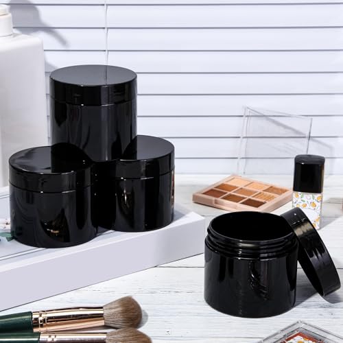 4 Pcs Plastic Jars Wide Mouth with Lids (4 Count)