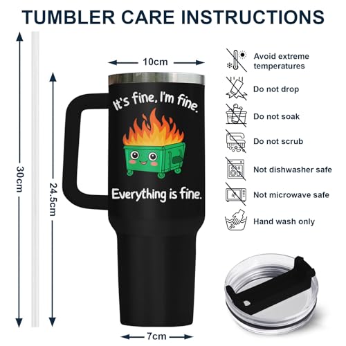 Dumpster Fire This Little 40 oz Tumbler with Handle