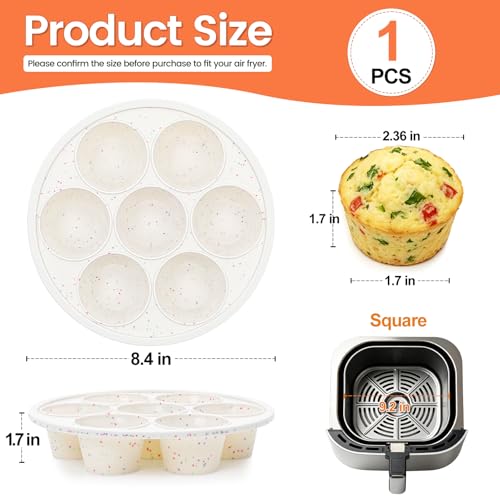 Silicone Air Fryer Muffin Pan with Reinforced Frame