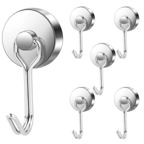 Magnetic Hooks Magnet Hook for Cruise Cabins Fridge 80LBS 6Pack (6 Count)