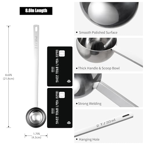 Metal 6.9in Long Handle Coffee Scoop for Ground Coffee