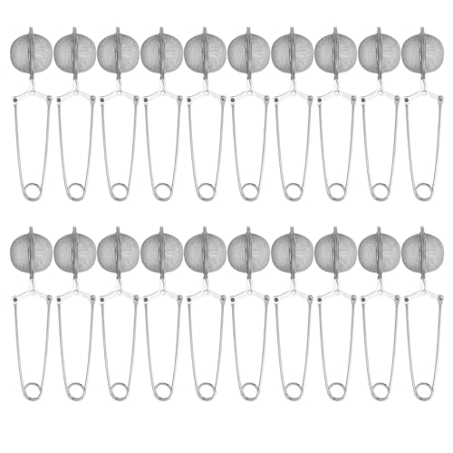 Premium Stainless Steel Tea Infuser 20 Pcs Snap Ball Filter (20 Count)