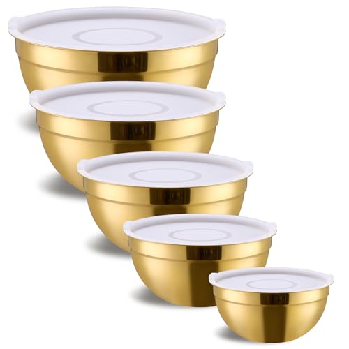 Gold Mixing Bowls With Airtight Lids