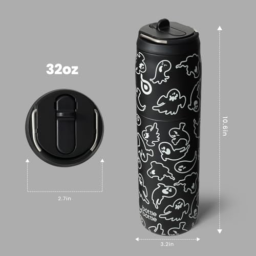 Stainless Steel Water Bottle with Straw and Lid 32 oz Insulated Cup Stay Cold and Hot