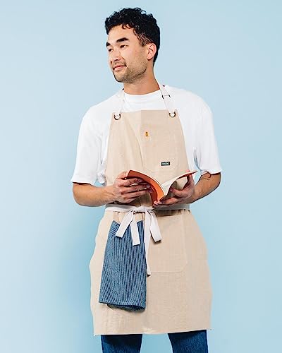 Linen Kitchen Apron for Cooking