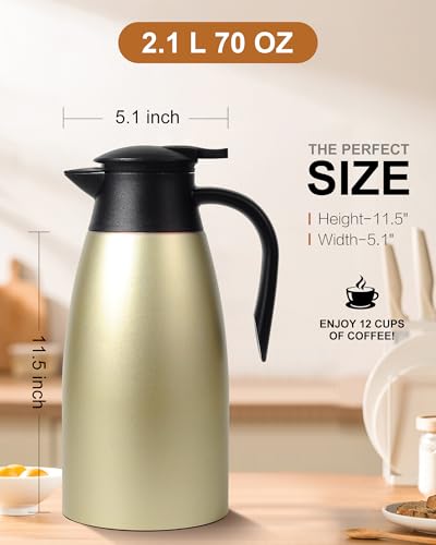70 OZ Updated Thermal Coffee Carafe for keeping hot (70 Count)