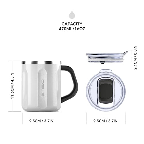16 oz Insulated Coffee Mug with Lid and Handle