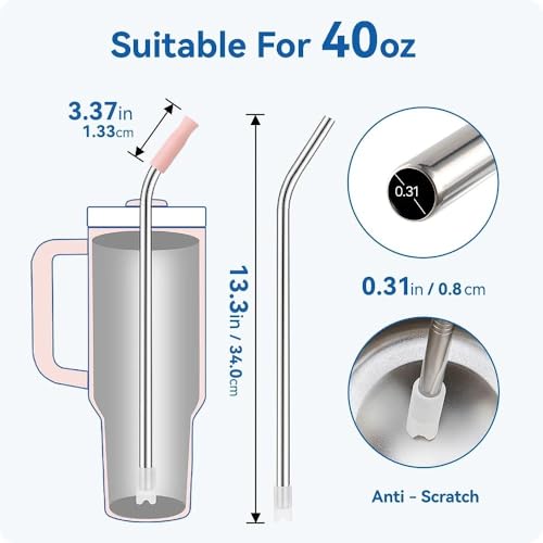 Bent Metal Straws for Stanley 40oz
