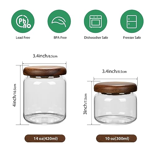 1 PC Small Glass Storage Jars with Airtight Lids