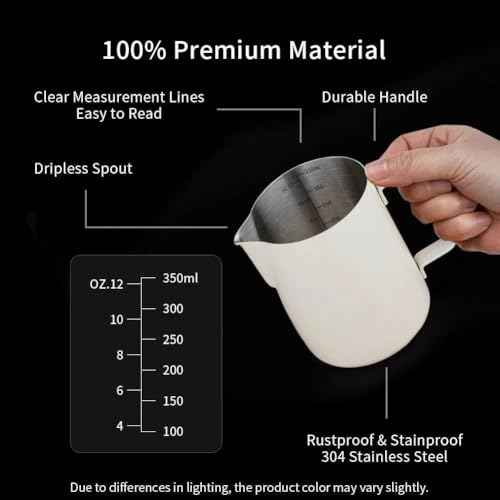12oz Milk Frothing Pitcher Stainless Steel Espresso Steaming Jug