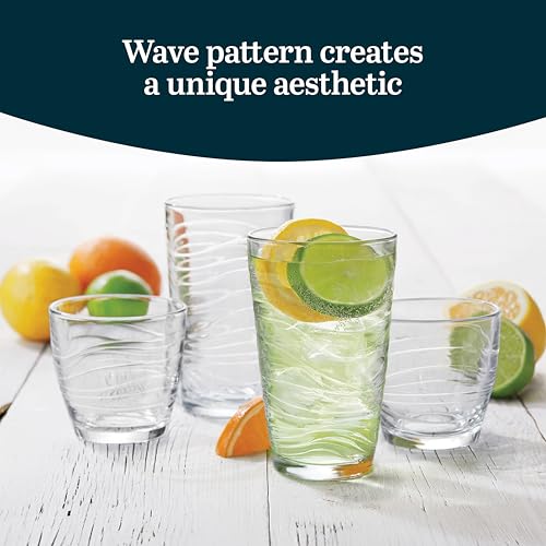 Orbita Rocks and Tumbler Drinking Glasses Set of 16