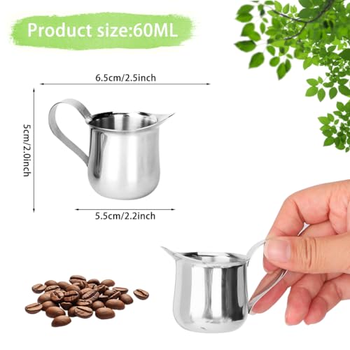 2Pcs 1.5 oz Milk Frothing Pitcher Stainless Steel Small Bell