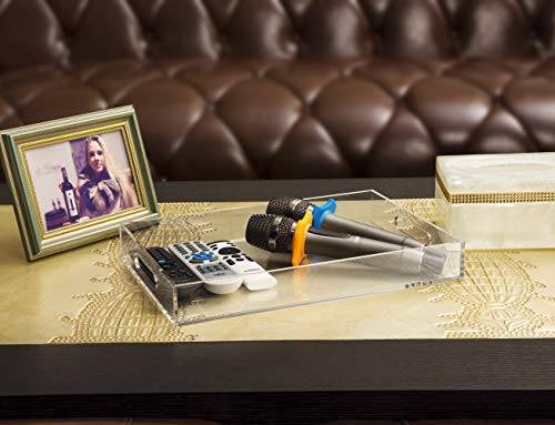 Clear Sturdy Acrylic Serving Tray with Handles