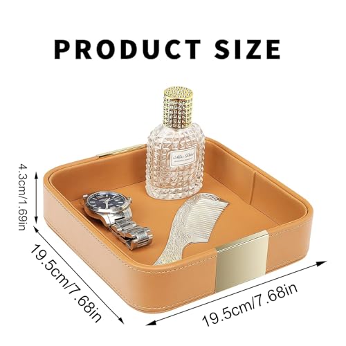 Leather Tray Desktop Storage