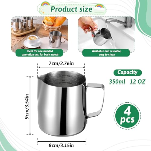 4 Pcs Milk Frothing Pitchers