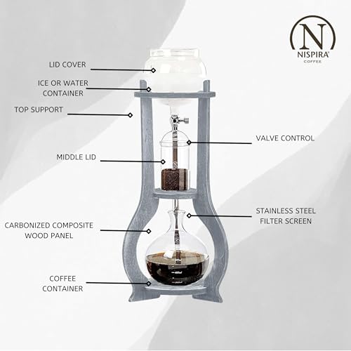 Iced Coffee Cold Brew Drip Tower Coffee Maker Wooden