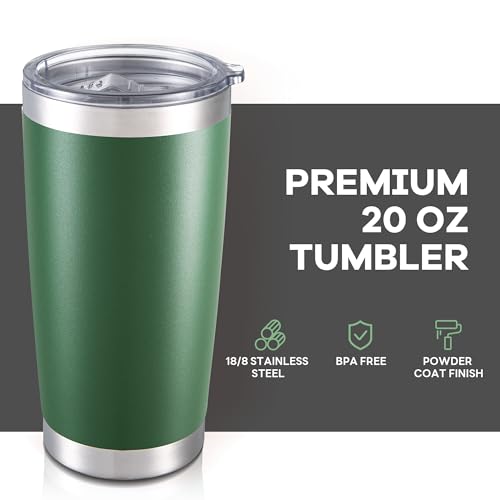 20 oz Tumbler with Lid Stainless Steel Insulated Tumblers Bulk Cups Mug (4 Count)