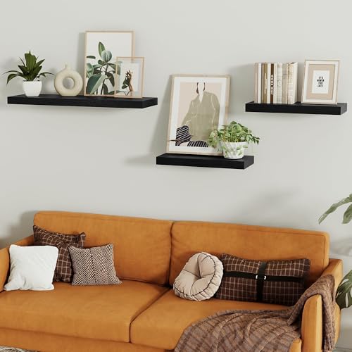 Black Bathroom Shelves Over Toilet (2 Count)