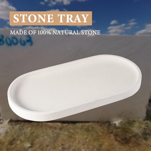 Creamy White Marble Tray for Bathroom
