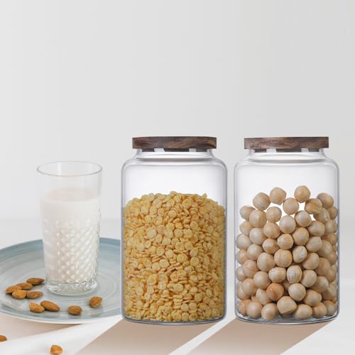 Vacuum Coffee Canister Glass Food Storage Jars With Airtight Lids Borosilicate Glass Coffee Canister Container for Coffee Beans & Grounds Tea Sugar Spices Kitchen