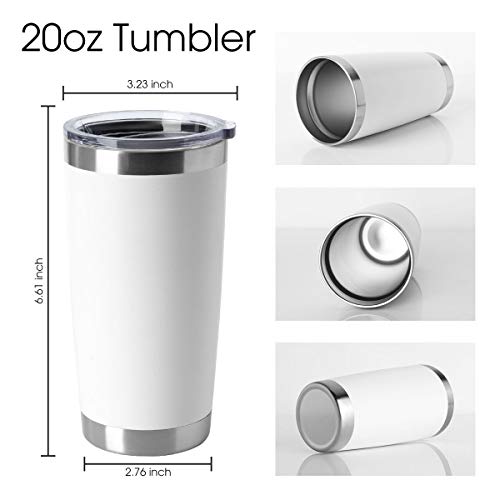 20oz Tumblers Bulk Stainless Steel Cup with Lid Double Wall Vacuum Insulated Coffee Mug for Cold & Hot Drinks 8 Pack (8 Count)