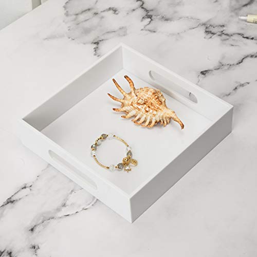 White Sturdy Acrylic Tray with Handles
