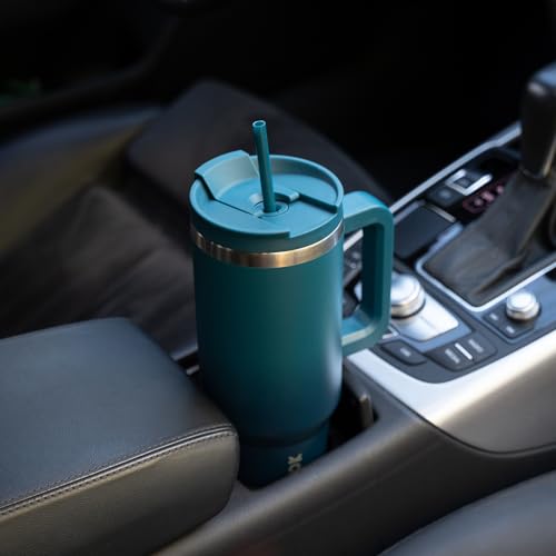 30 oz Insulated Tumbler with Handle & Straw
