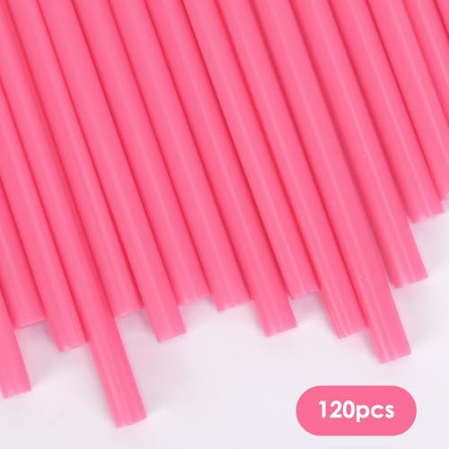 Pink Heart Shaped Disposable Straws (120 Count)
