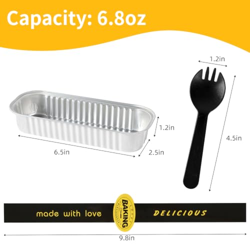 30 Pack Mini Loaf Pans with Lids and Spoons (30 Count)