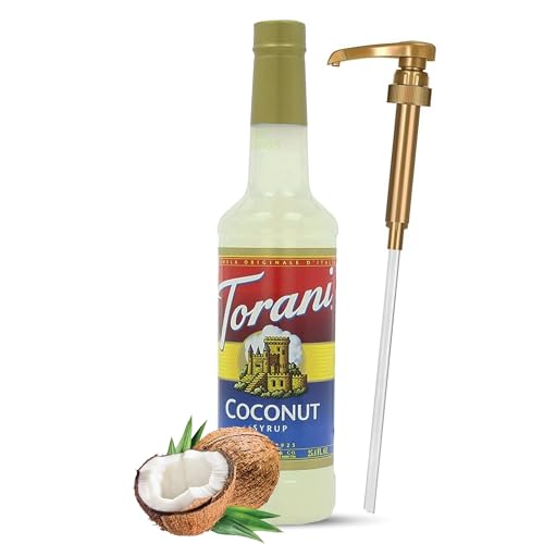 Jimoco® Syrup Pump Dispenser + Torani® Sugar Free Coconut Syrup (25.4 Fl Oz)