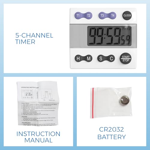 Portable Digital Kitchen Timer 810015 for Cooking and Baking with Loud Alarm