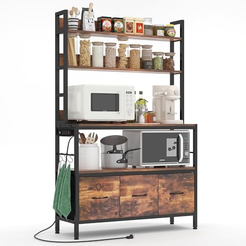 Kitchen Bakers Rack with Power Outlet
