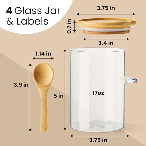 Glass Food Storage Containers with Lids (4 Count)