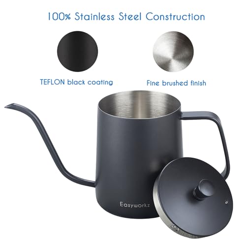 Gooseneck Pour Over Coffee Kettle 30 fl oz Stainless Steel Hand Drip Coffee Pot With Long Narrow Spout