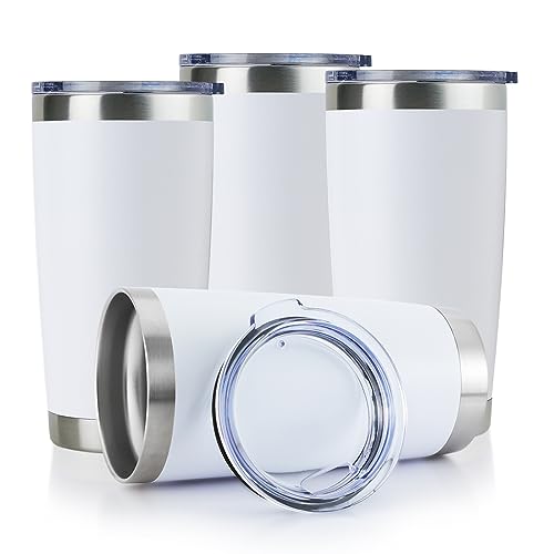 20oz Stainless Steel Tumbler Bulk with Lid (4 Count)