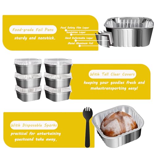 25 Pack Mini Cake Pans with Lids (25 Count)