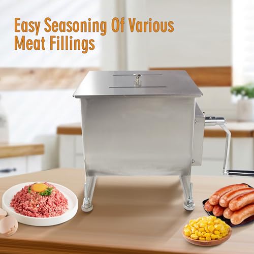 CMI Commercial Stainless Steel Manual Meat Mixers with lid