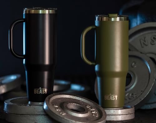 Beast 50 oz Tumbler with Handle Stainless Steel Vacuum Insulated Coffee Ice Cup Double Wall Travel Flask