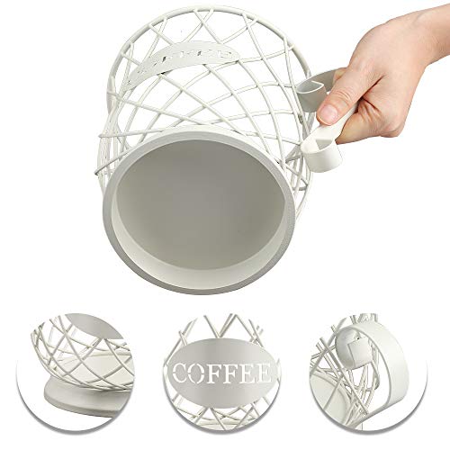 White Medium Coffee Pod Capsule Storage Holder for 35 K Cups Capacity K Cup Holder K Cup Organizer