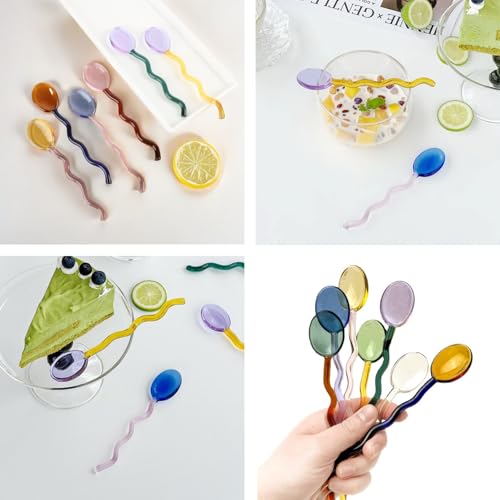 5 Pieces Glass Spoons (5 Count)