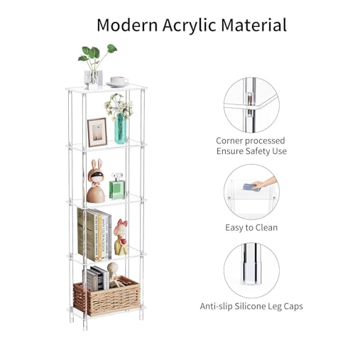Clear Acrylic Narrow Side Table for Small Spaces