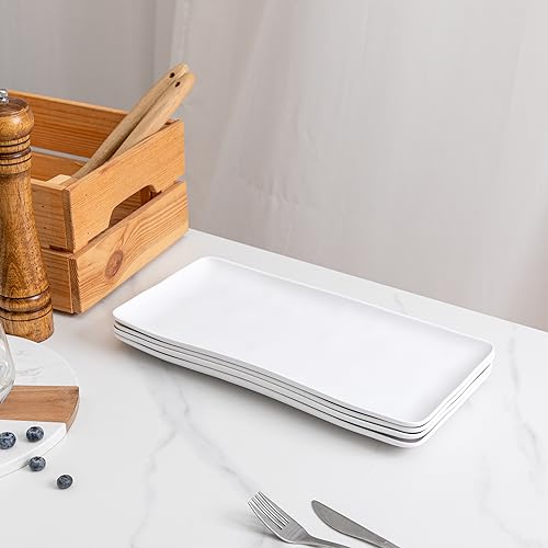 White Melamine Rectangular Serving Platter (4 Count)