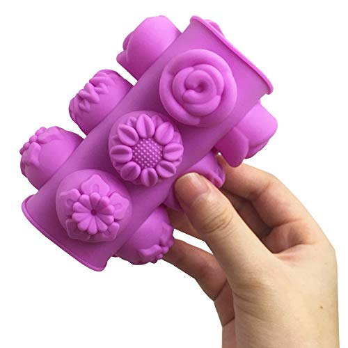 4 PACK Flower Shape Chocolate Candy Molds Set