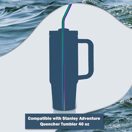 for Stanley Quencher 40oz Tumbler 6x Metal Stainless Steel Straws