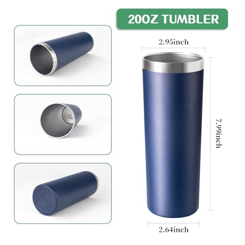 20 oz Skinny Tumbler with Lid and Straw (4 Count)