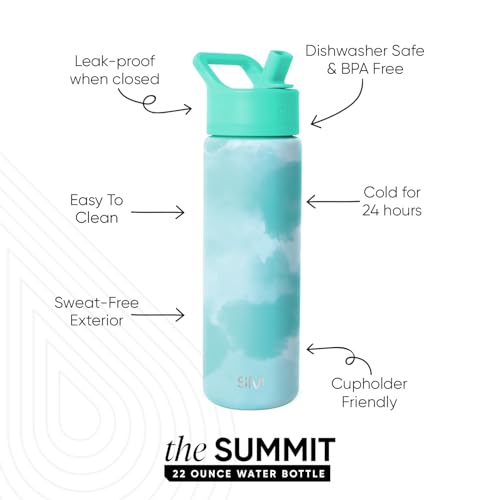 Insulated Water Bottle with Straw